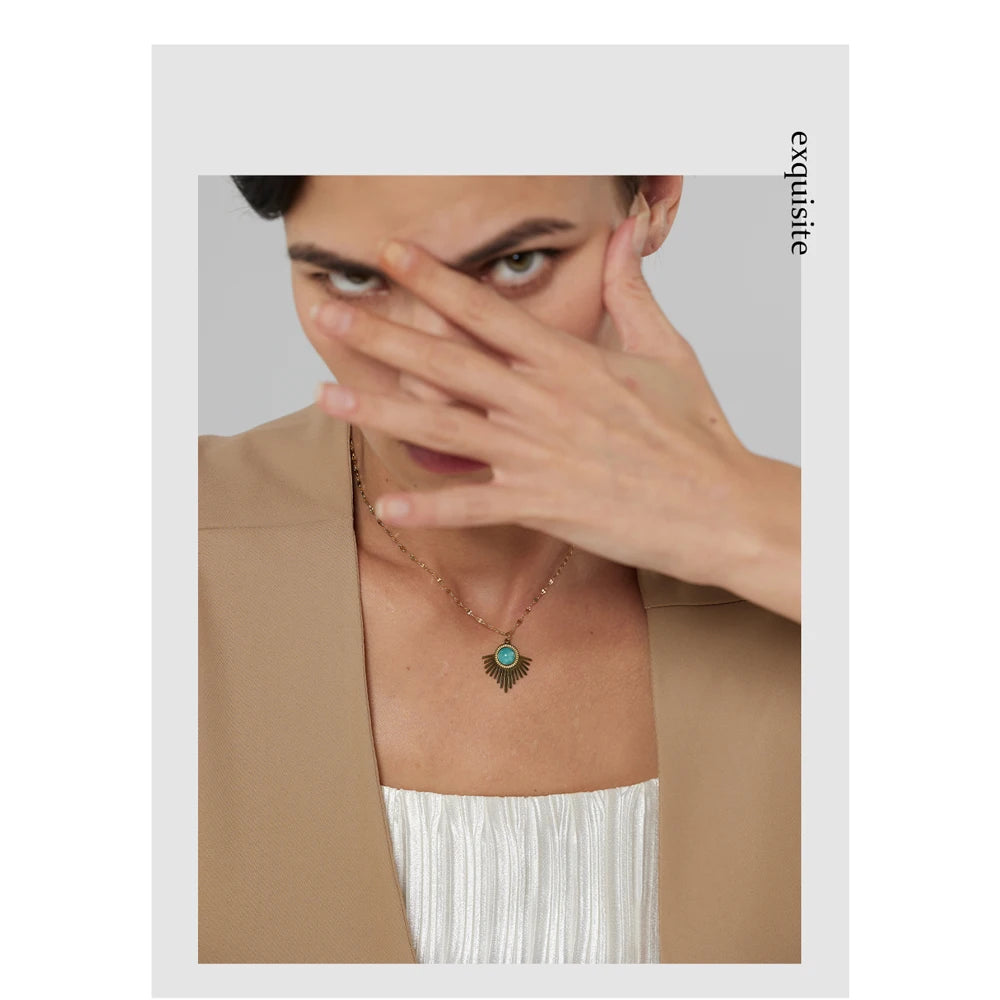 Exquisite Geometric Stone Pendant Necklace