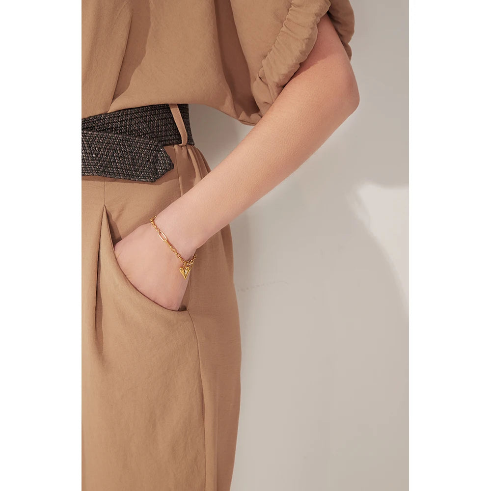 Trendy Heart Double Layered Bracelet