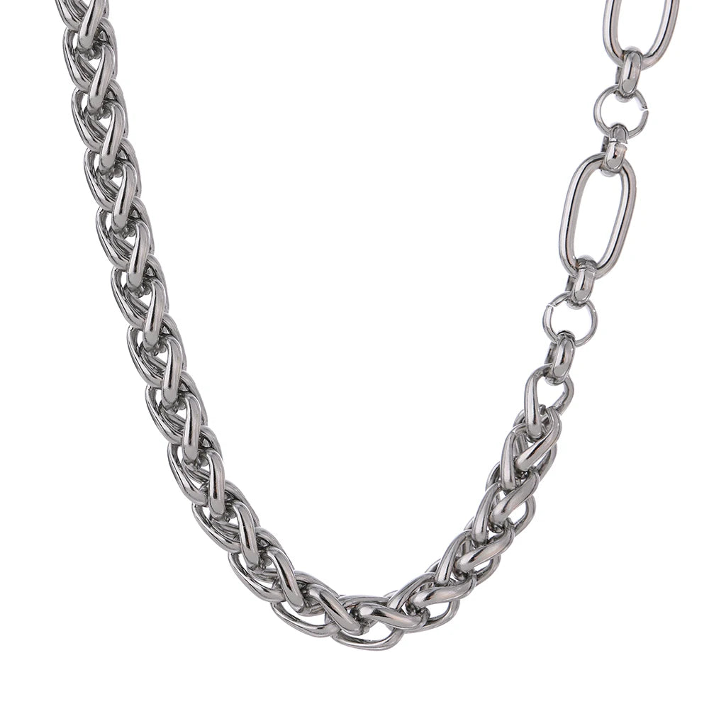 316L Stainless Steel Chunky Chain Collar Necklace