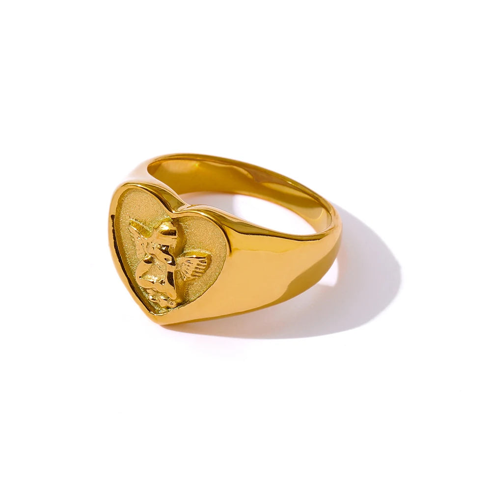 Heart Angel Ring Waterproof Jewelry