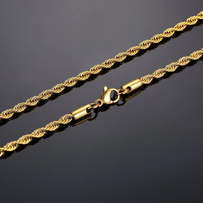 Minimalist Twist Rope Chain Necklace