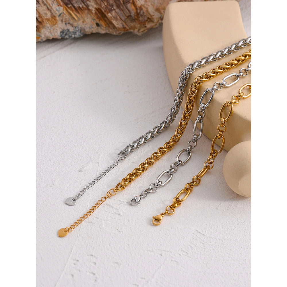 316L Stainless Steel Chunky Chain Collar Necklace
