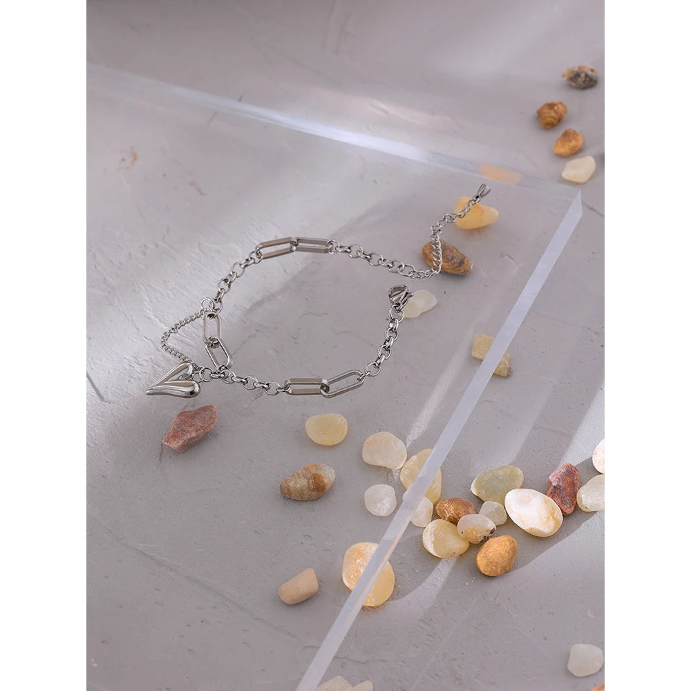Trendy Heart Double Layered Bracelet