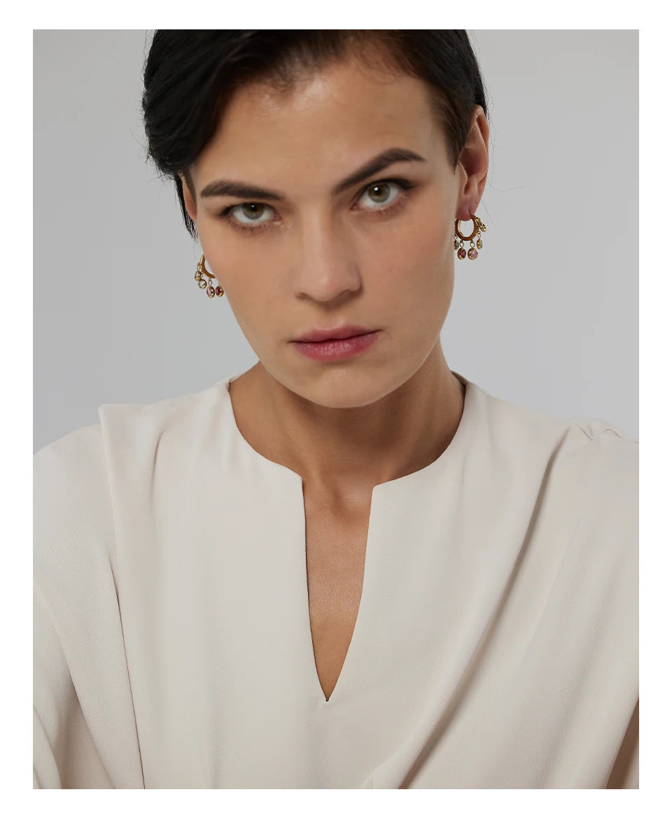 Cubic Zirconia Hoop Earrings