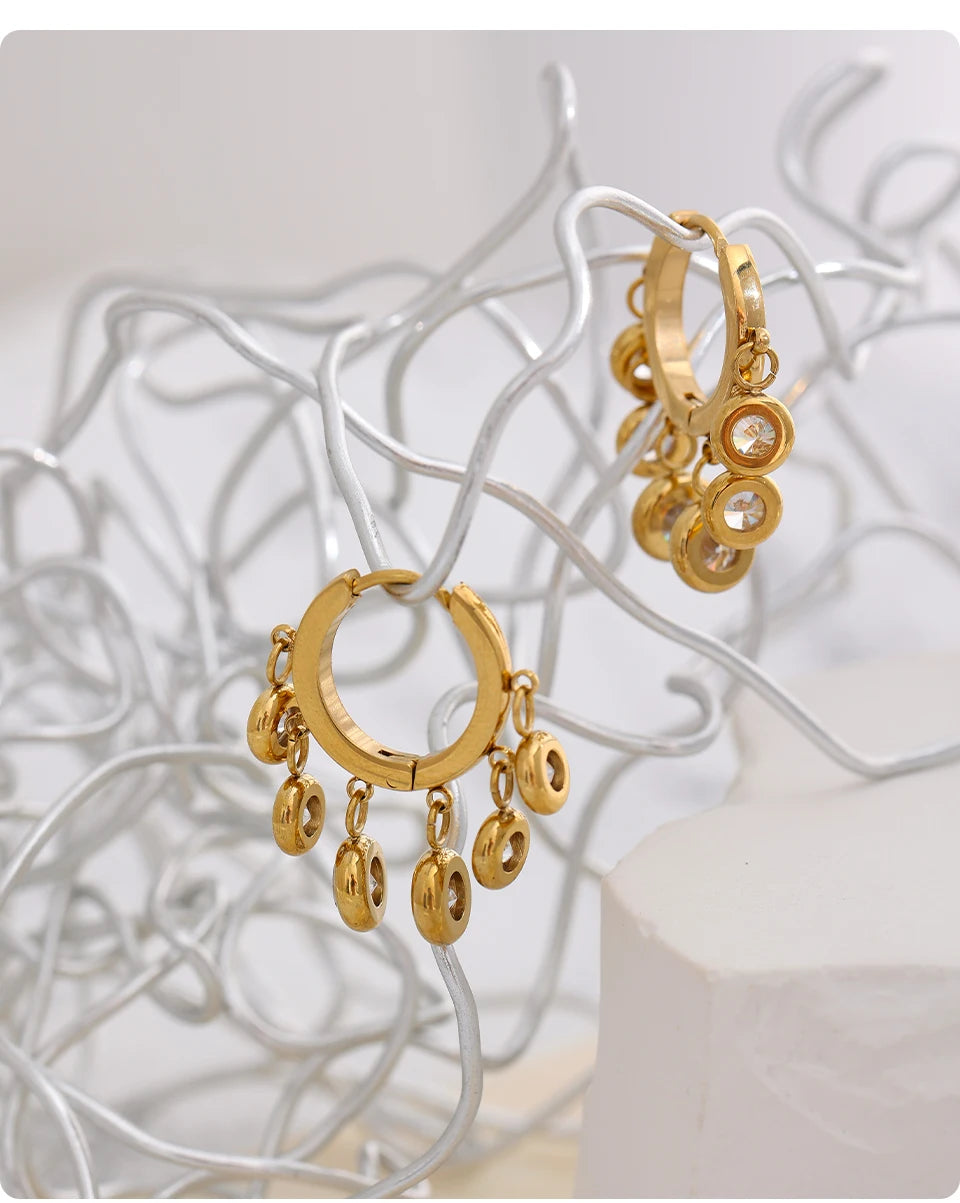 Cubic Zirconia Hoop Earrings