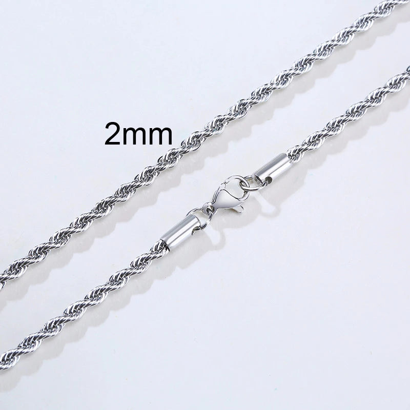 Minimalist Twist Rope Chain Necklace