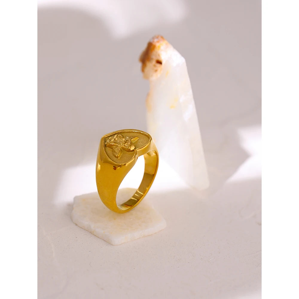 Heart Angel Ring Waterproof Jewelry