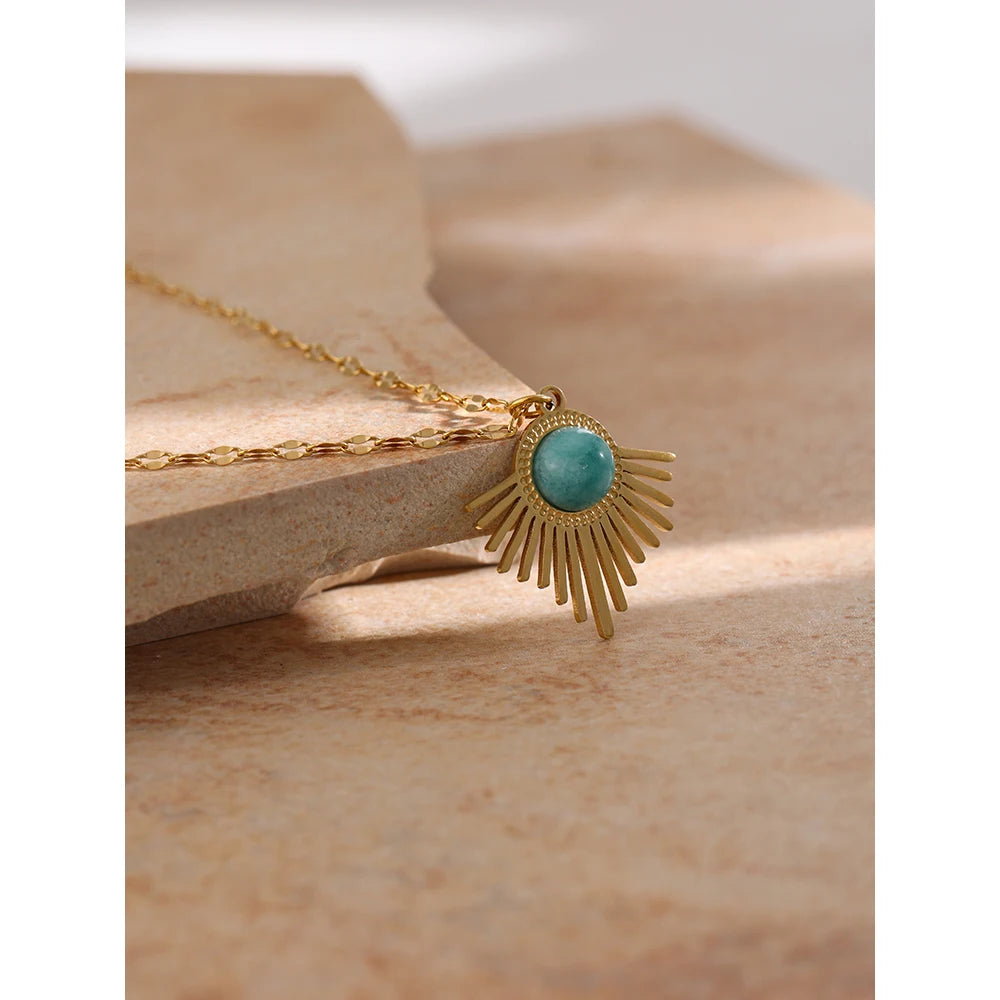 Exquisite Geometric Stone Pendant Necklace