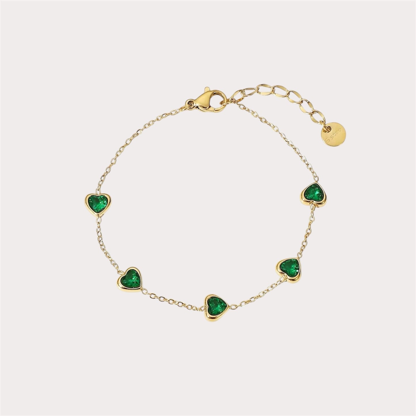 Mulit Green Heart Cubic Zirconia Bracelet