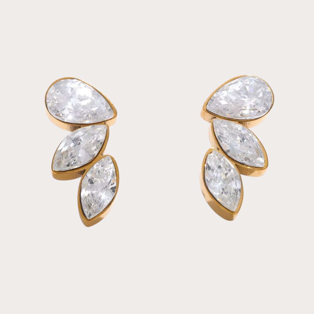 Cubic Zirconia Exquisite Wing Small Stud Earrings