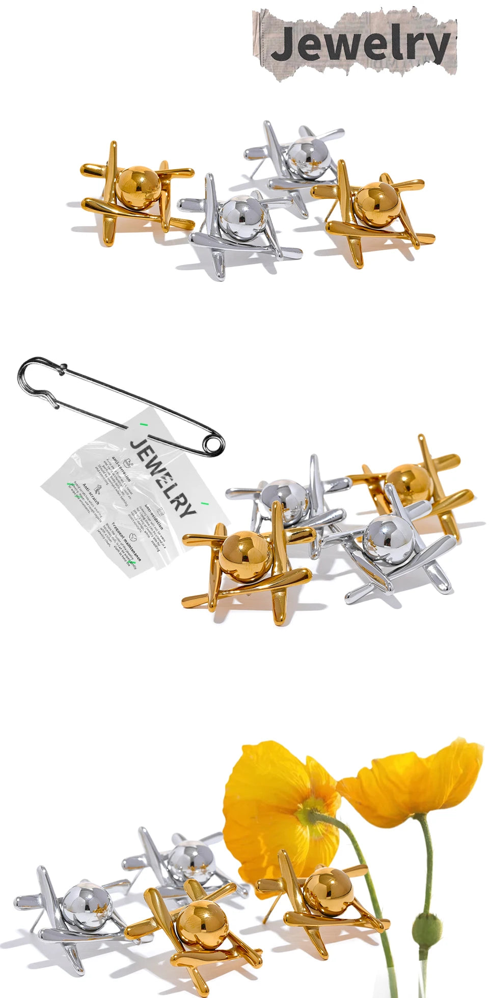 Stainless Steel Geometric Stud Earrings