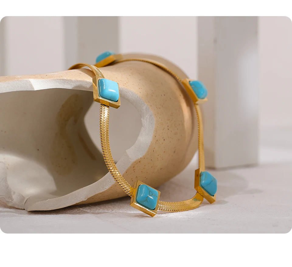 Turquoise Snake Chain Necklace