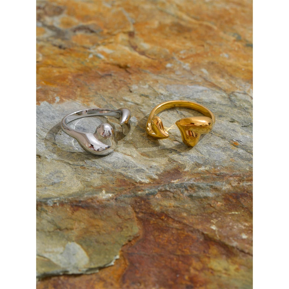 Minimalist Heart Adjustable Ring