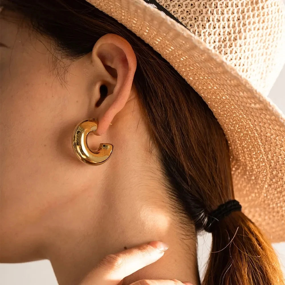 Geometric Statement Hollow Earrings