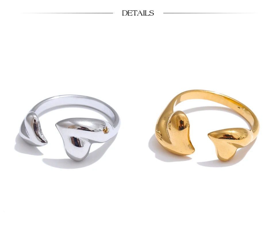 Minimalist Heart Adjustable Ring