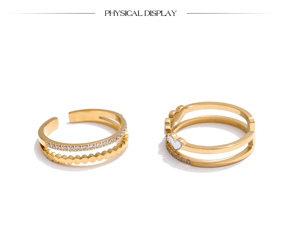 Double Layer Heart Ring