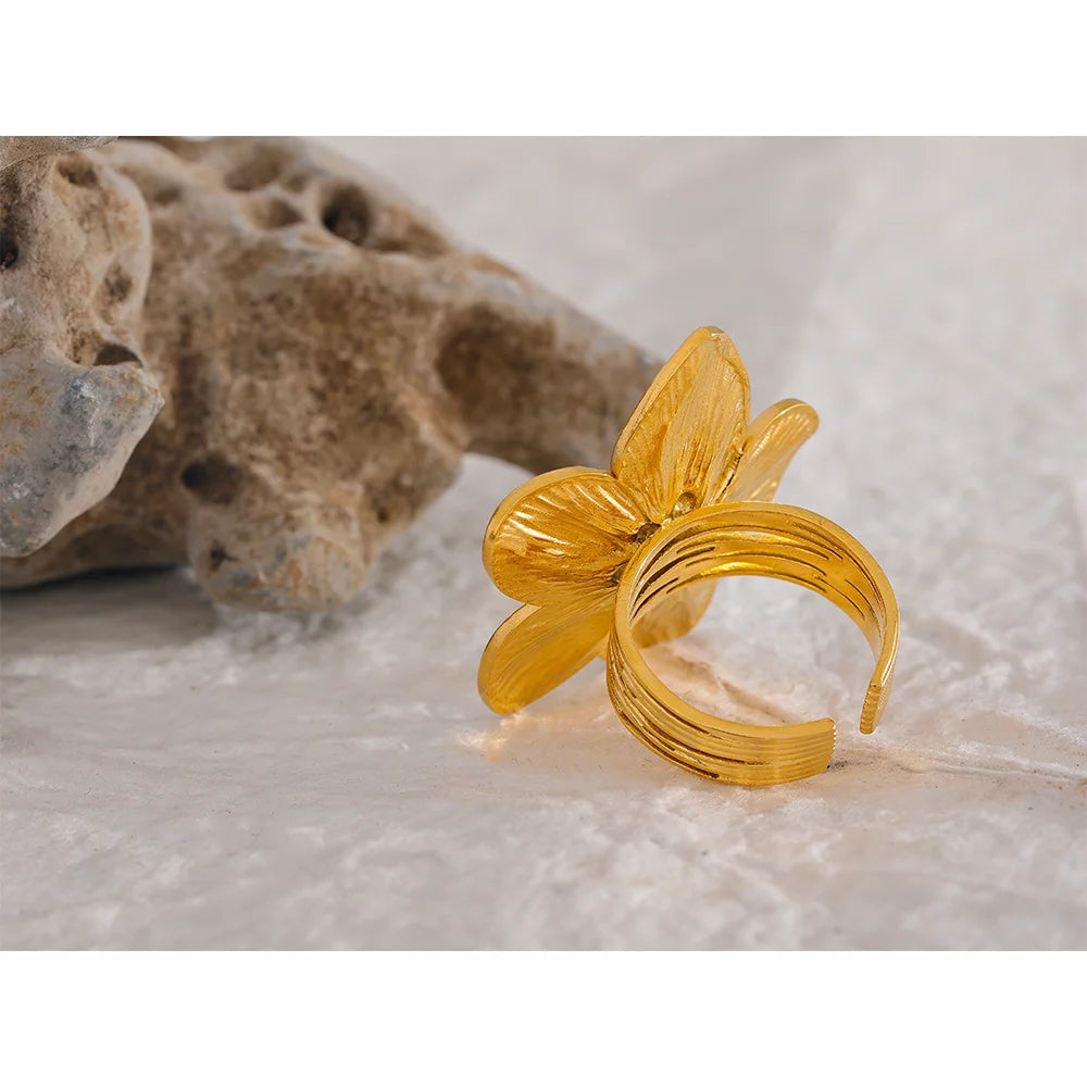 Big Flower Open Ring