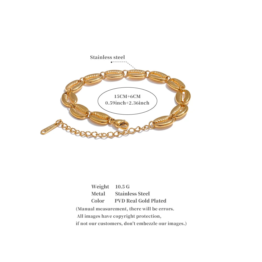 Handmade Stainless Steel Shell Bracelet