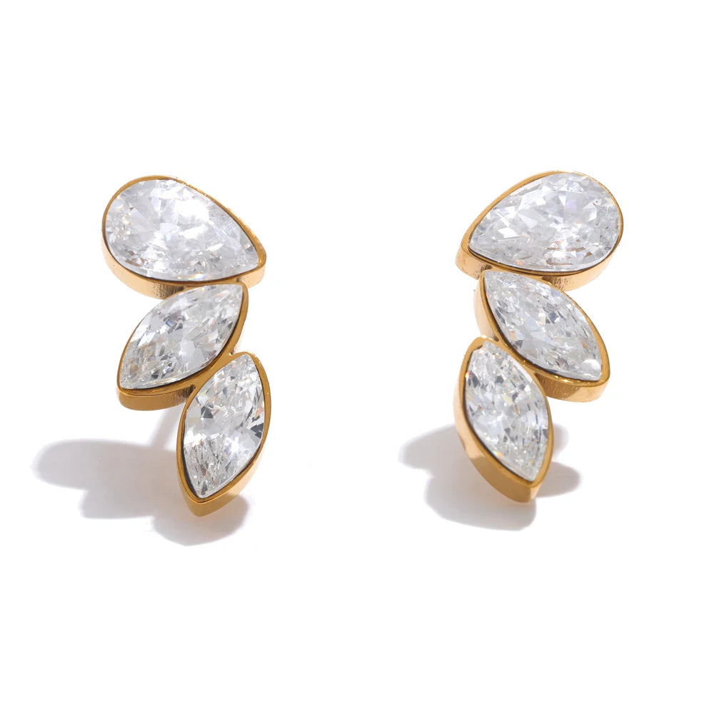 Cubic Zirconia Exquisite Wing Small Stud Earrings