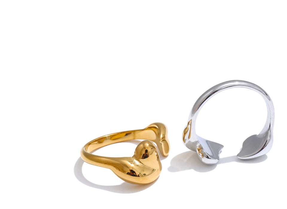 Minimalist Heart Adjustable Ring