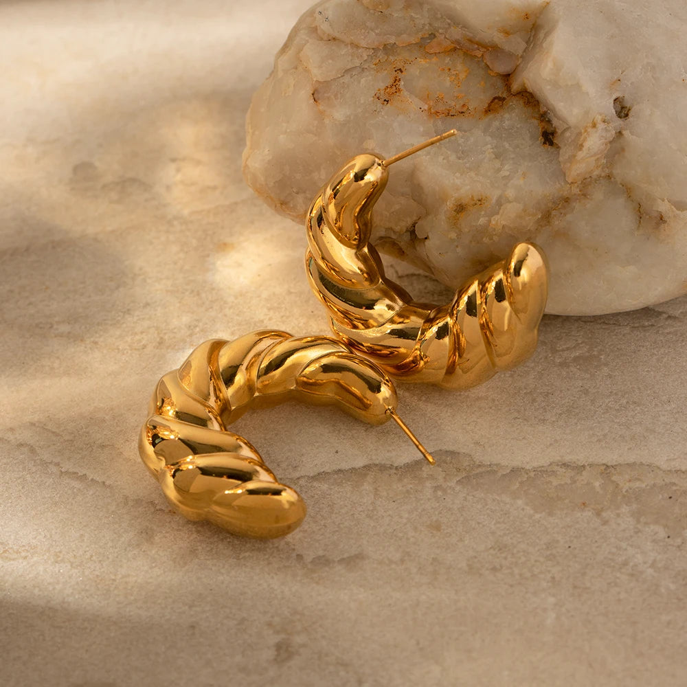 Vintage Hollow Hoop Earrings