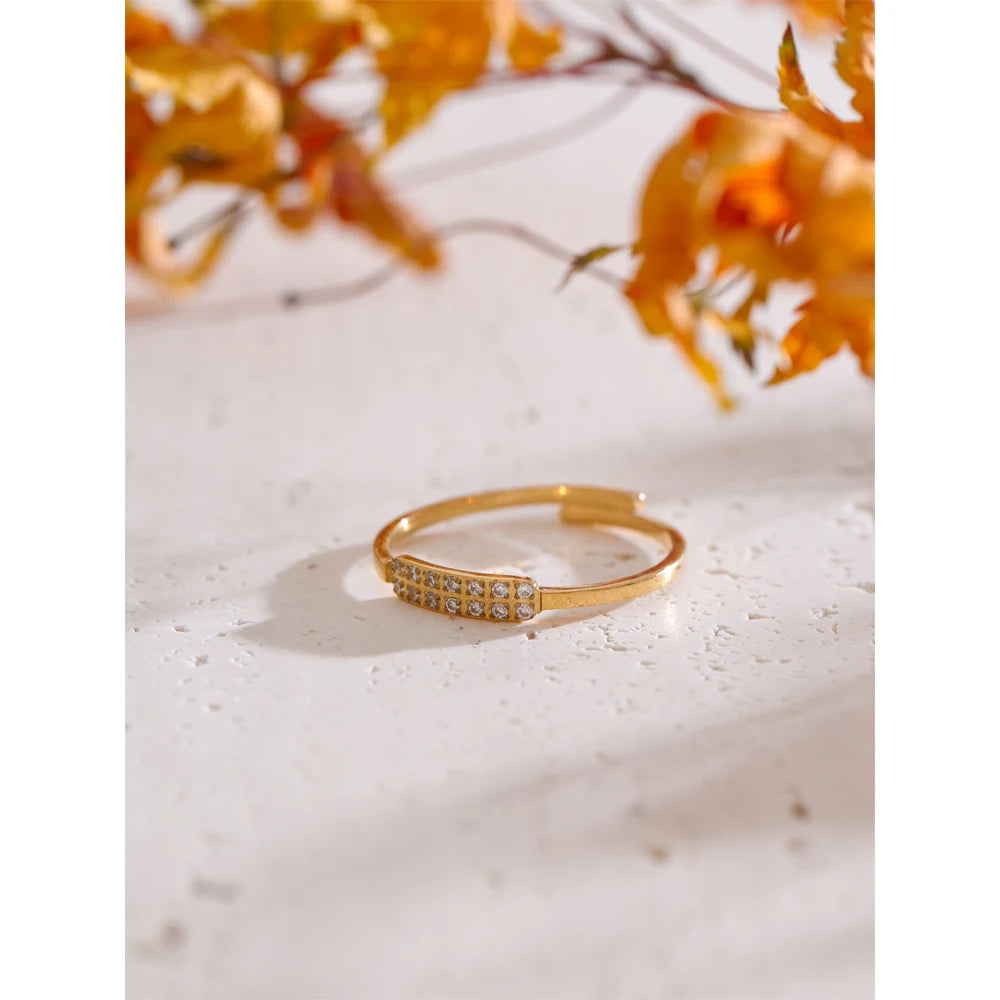 Thin CZ Adjustable Ring