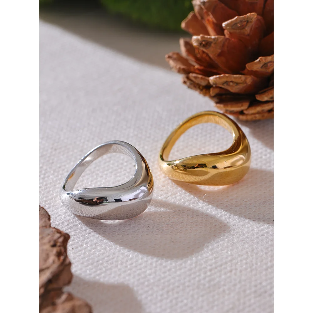 Minimalist Stainless Steel Metal Geometric Ring