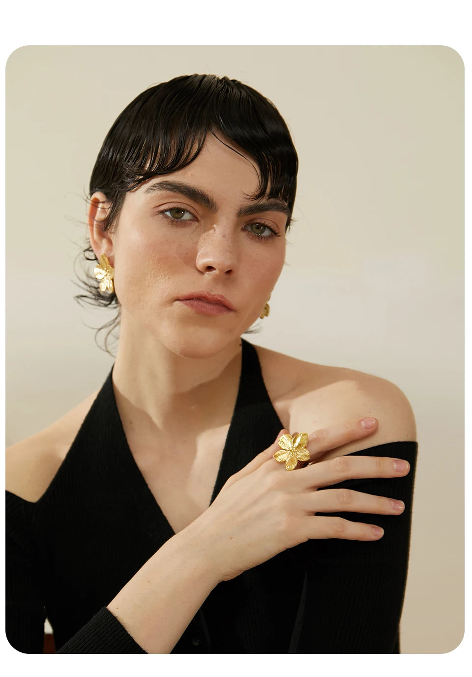 Big Flower Open Ring