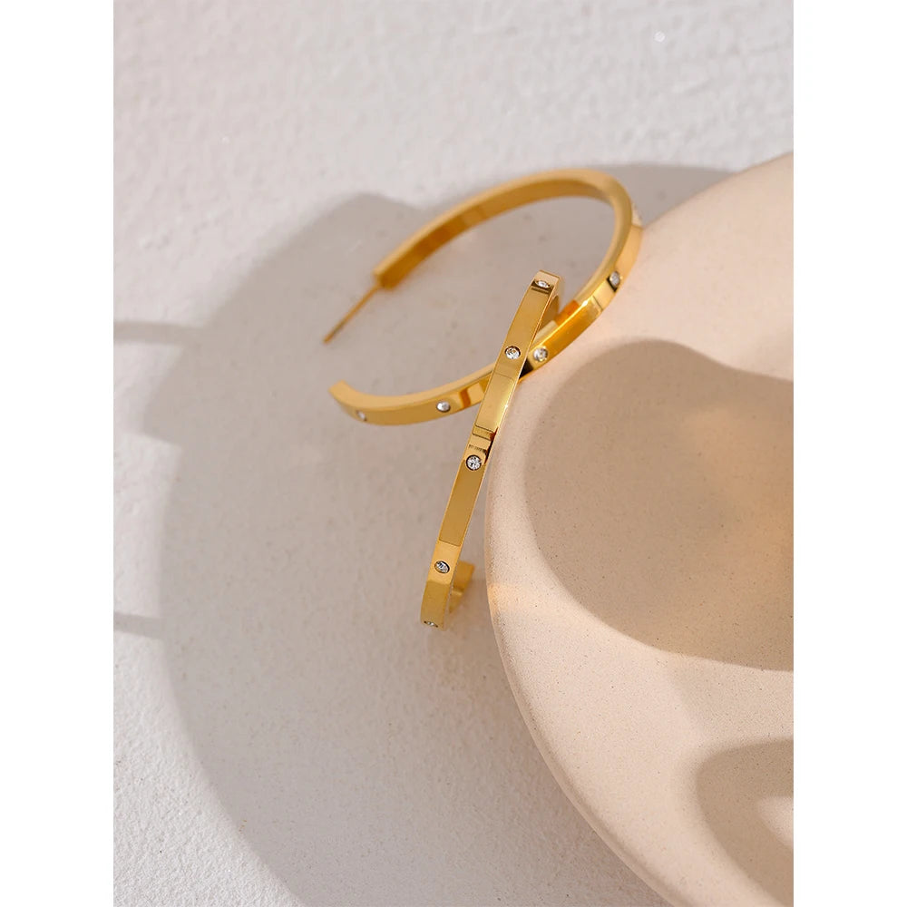 Cubic Zirconia Hoop Earrings