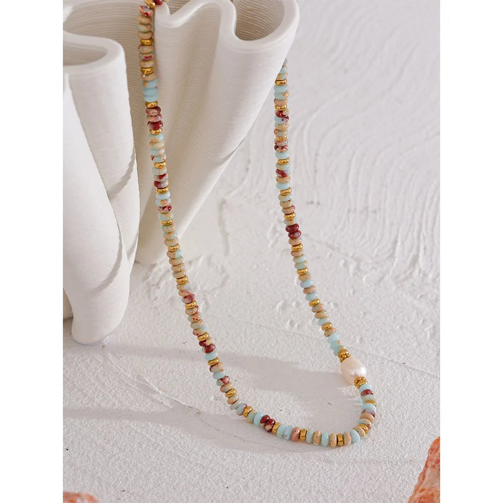Freshwater Pearl Collar Chain Necklace