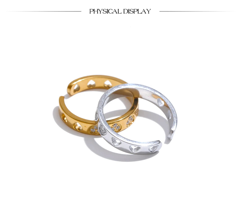 CZ Heart Adjustable Ring