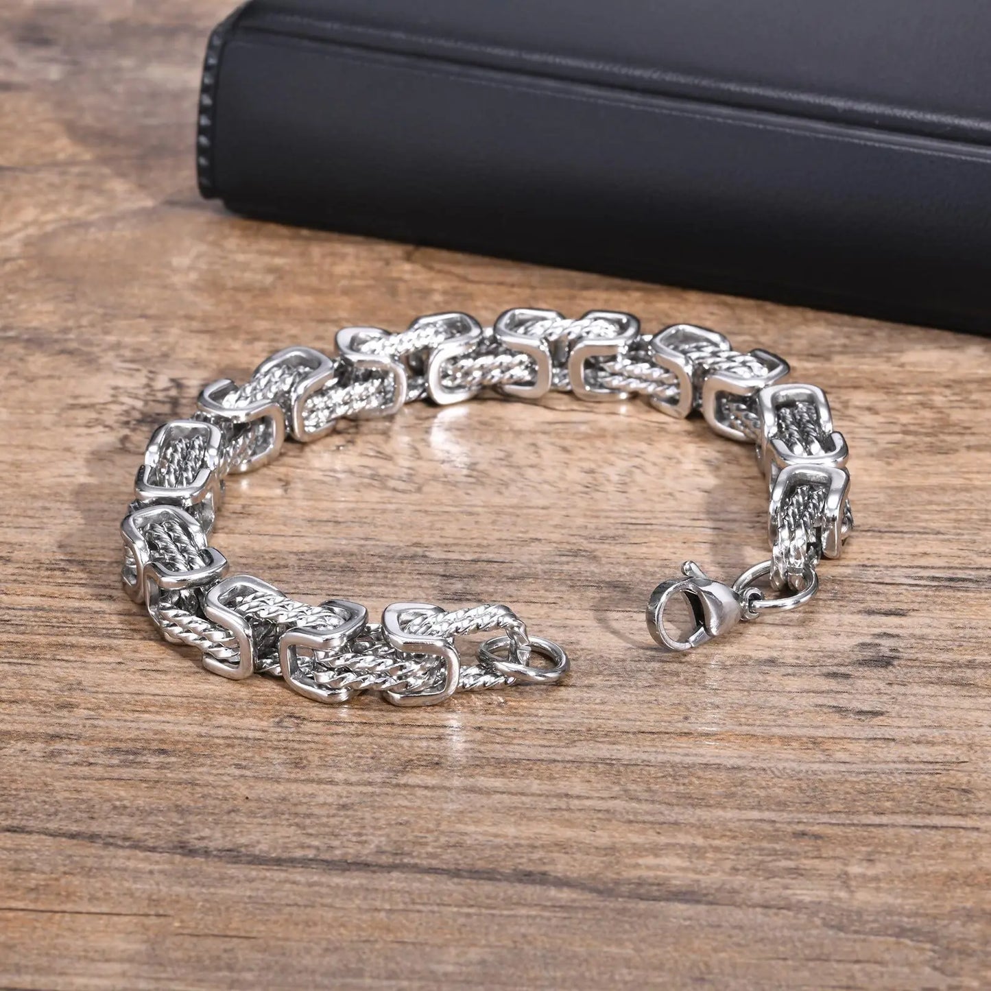Chunky Braided Link Wristband Bracelets