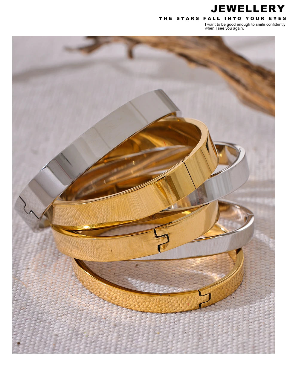 High-Quality Stainless Steel Wide Bangle Bracelet