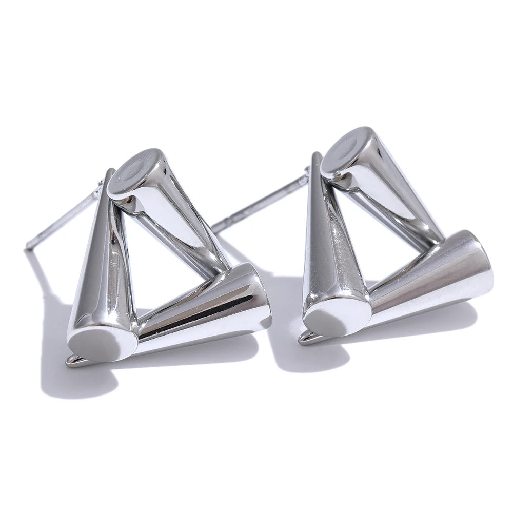 Stainless Steel Triangle Geometric Stud Earrings