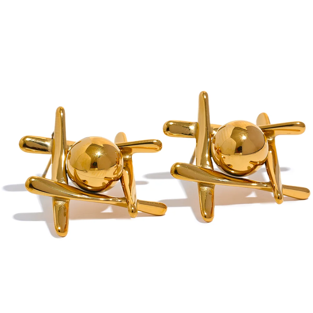 Stainless Steel Geometric Stud Earrings
