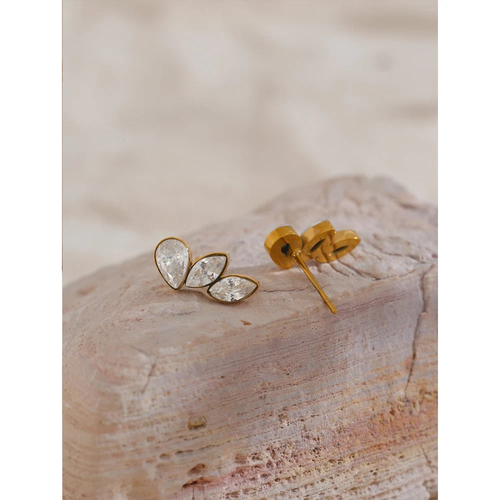 Cubic Zirconia Exquisite Wing Small Stud Earrings