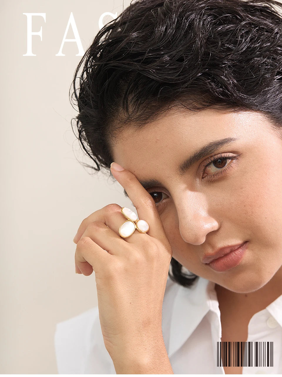 Natural Shell Flower Golden Adjustable Ring