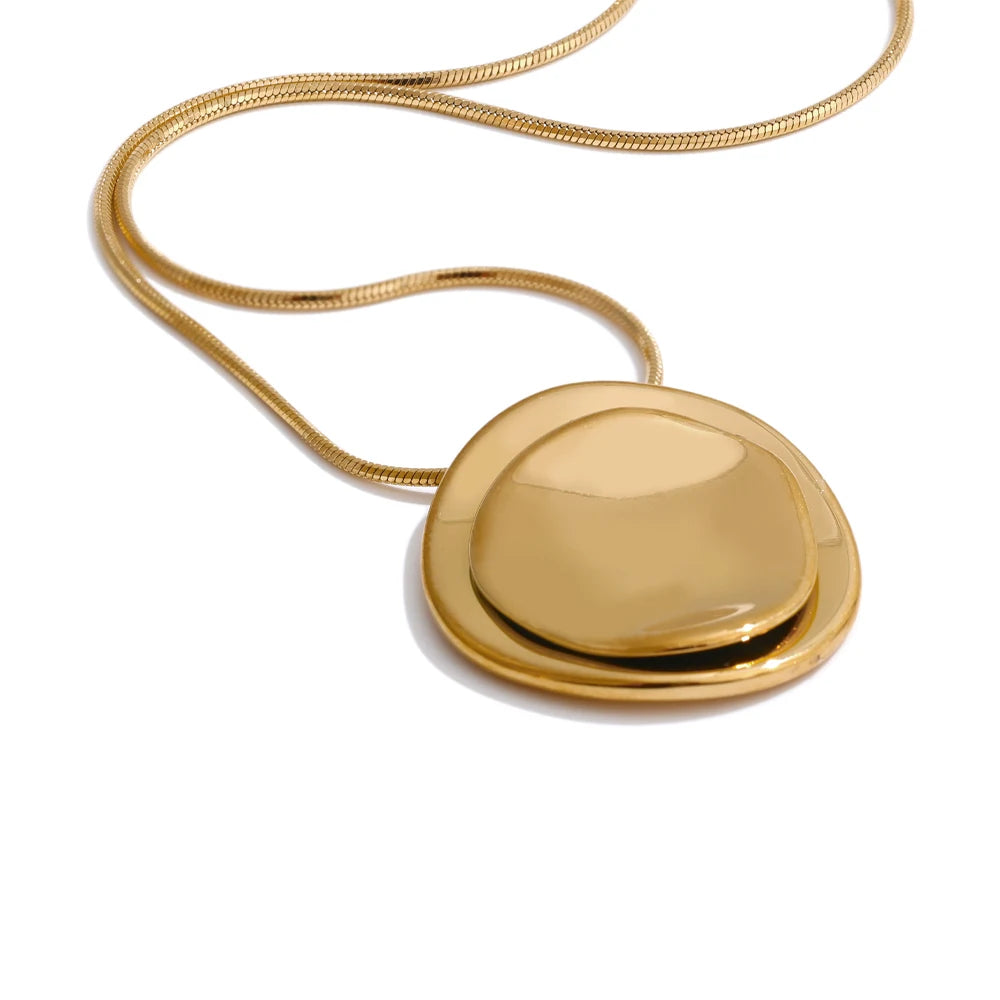 Double Round Pendant Fashion Necklace