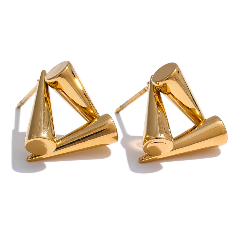 Stainless Steel Triangle Geometric Stud Earrings