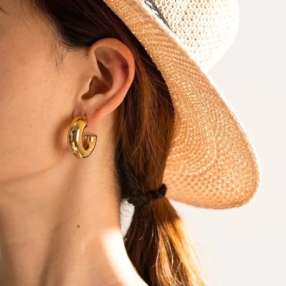 Geometric Statement Hollow Earrings
