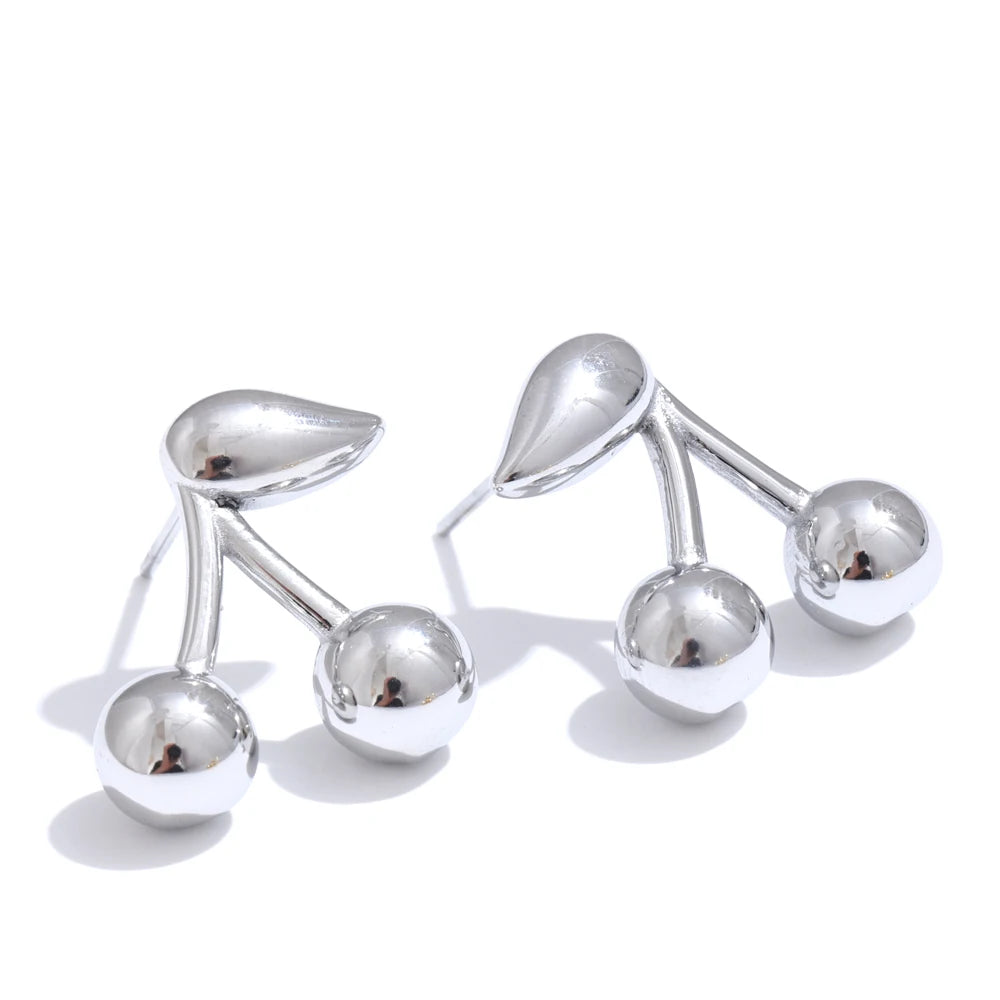 Chic Cherry Stud Earrings