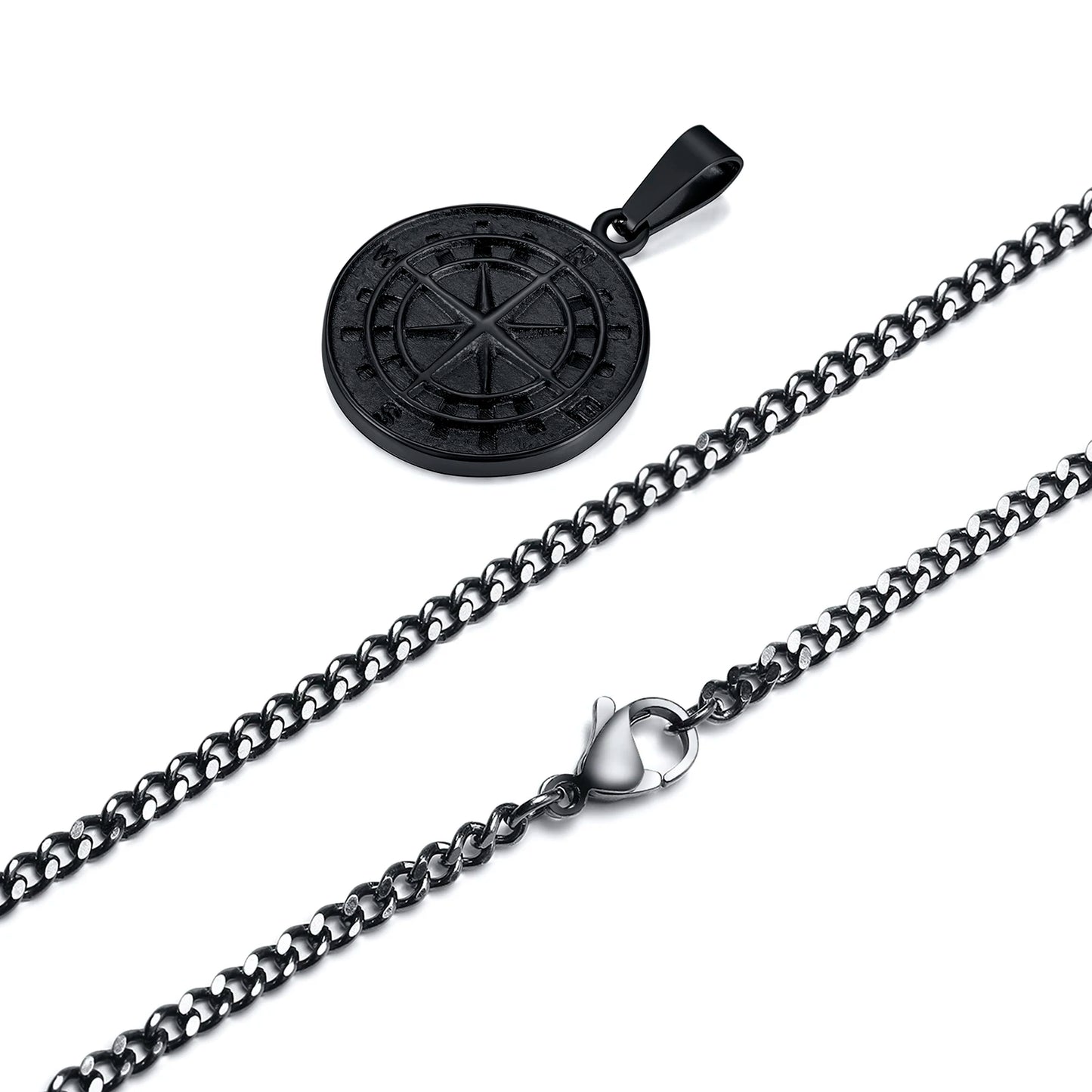 North Star & Anchor Medal Pendant for Men