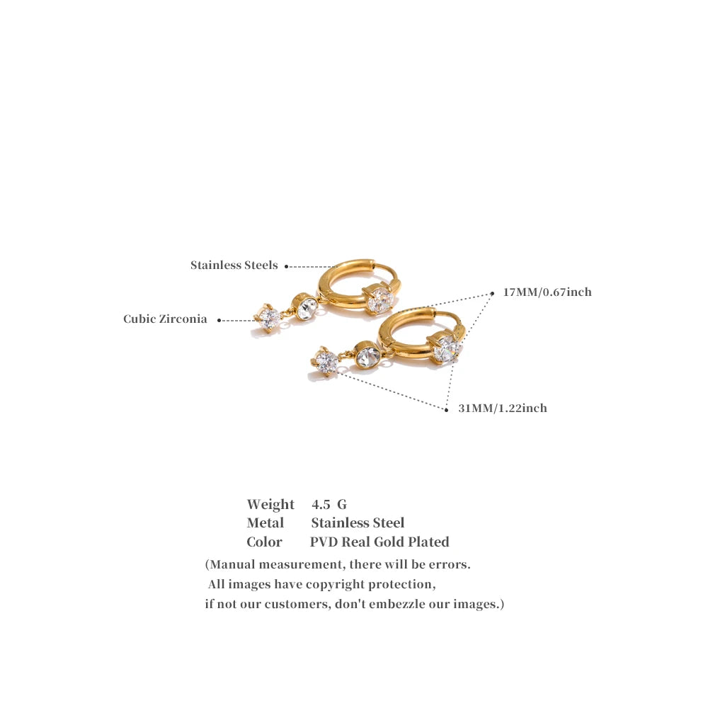 CZ Drop Earrings Chic Jewelry