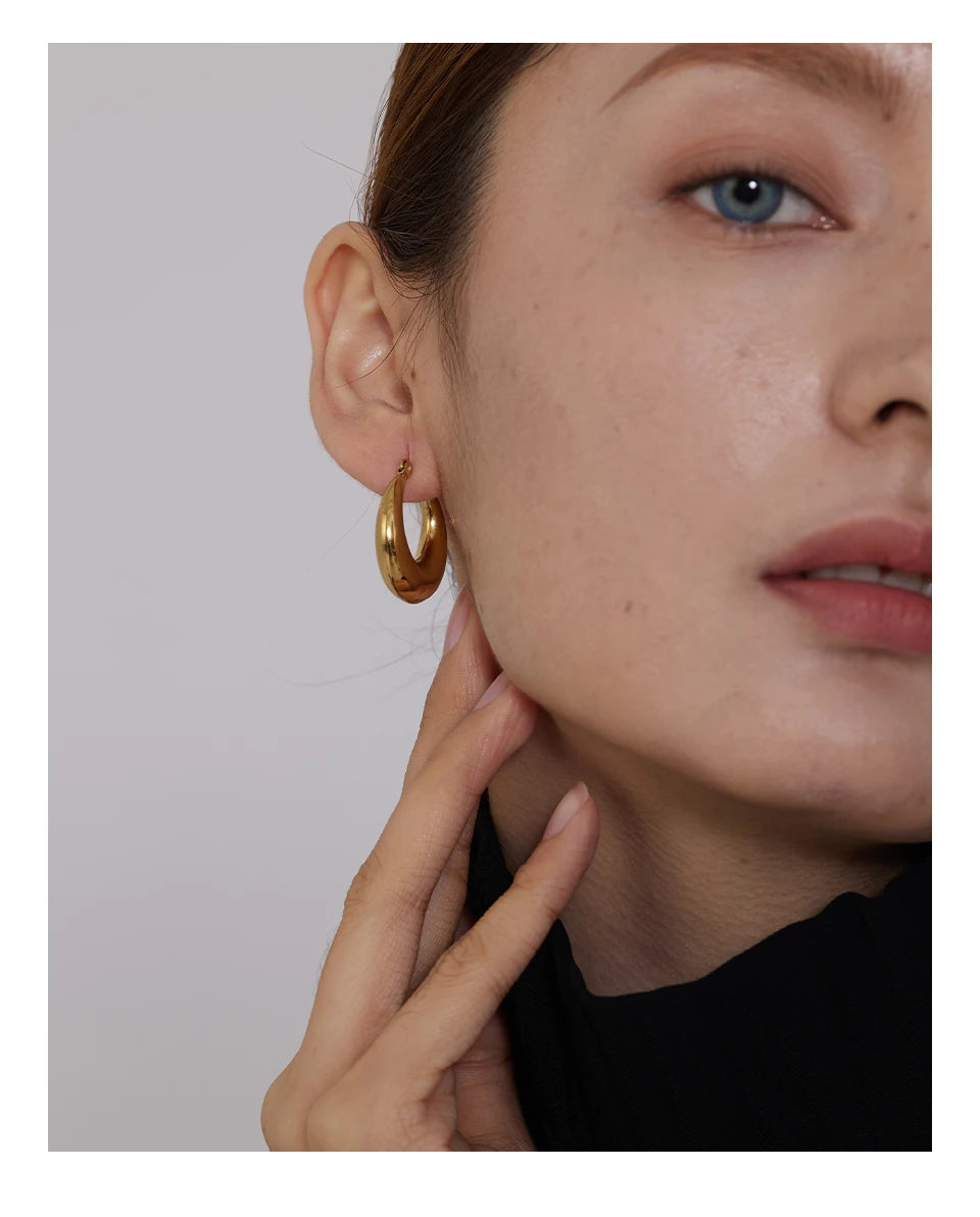 Stainless Steel Geometric Hoop Earrings