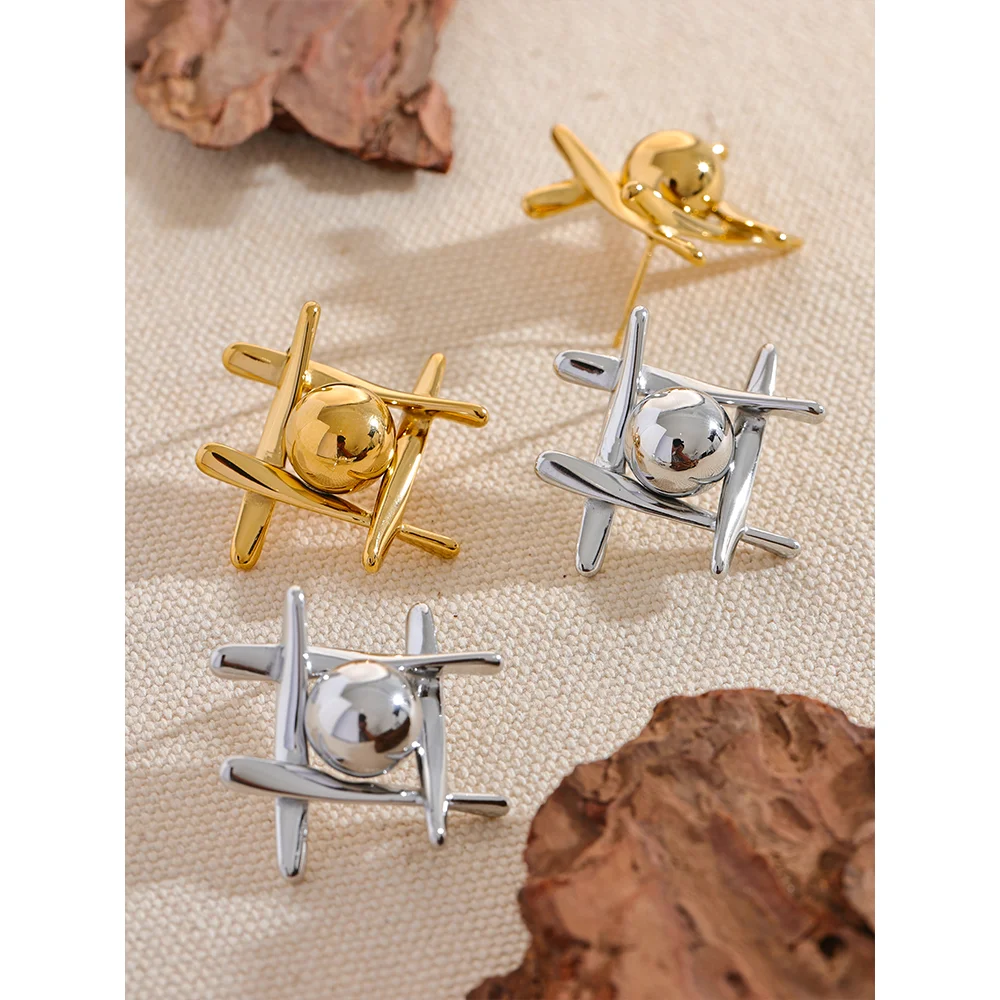 Stainless Steel Geometric Stud Earrings