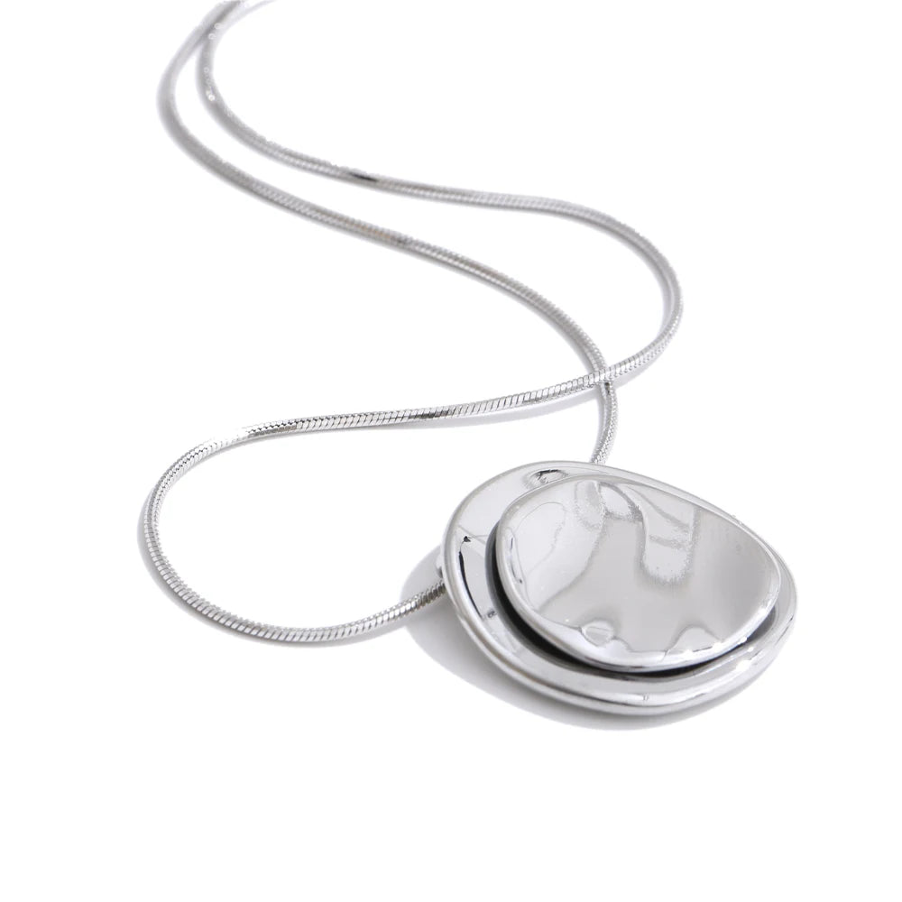 Double Round Pendant Fashion Necklace