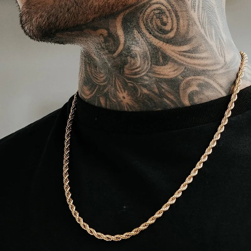 Minimalist Twist Rope Chain Necklace