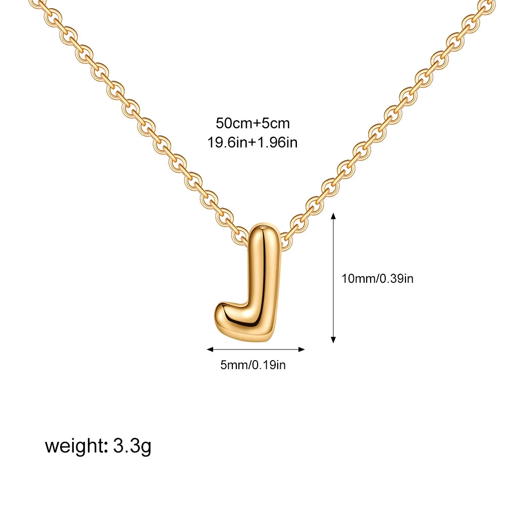3D Bubble Initial A-Z Alphabet Mini Necklace
