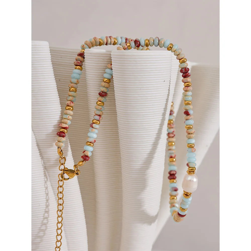 Freshwater Pearl Collar Chain Necklace