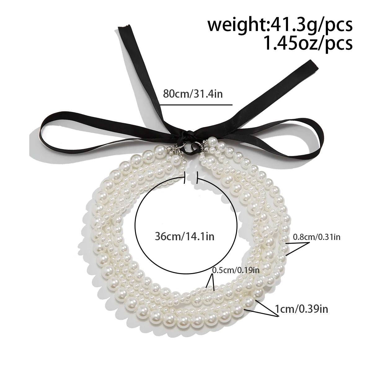 Elegant Multilayer Pearl Chain Necklace
